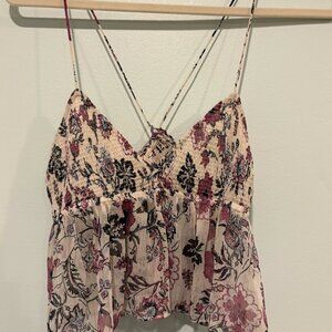 Zara Ruched Tup Top - Floral Pattern - Size XS